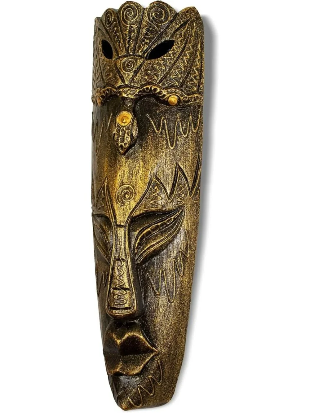 Handmade Wooden Peacock Wall Mask Sculpture, 20